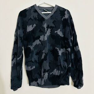 Nike Gray V-Neck Sweater with Soft Texture US SMALL